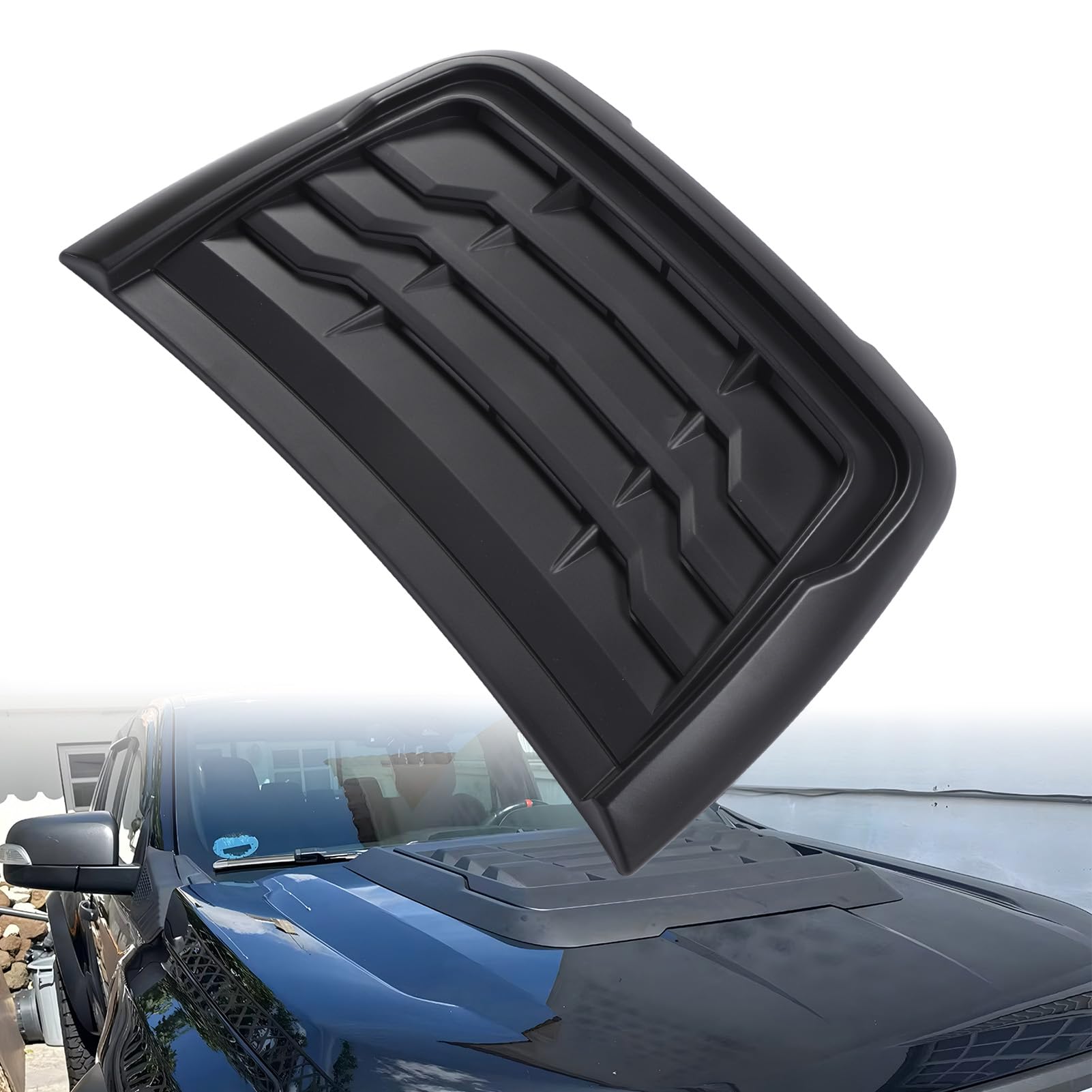 Hood Scoop Car Hood Entlüftung, Lufteinlassgitter -Einlass -Trimmdekoration, Bonnet -Entlüftungsabdeckungszubehör für Ranger XLT XLS XL 2015 Bis 2022 (Matt-schwarz) von Fabater