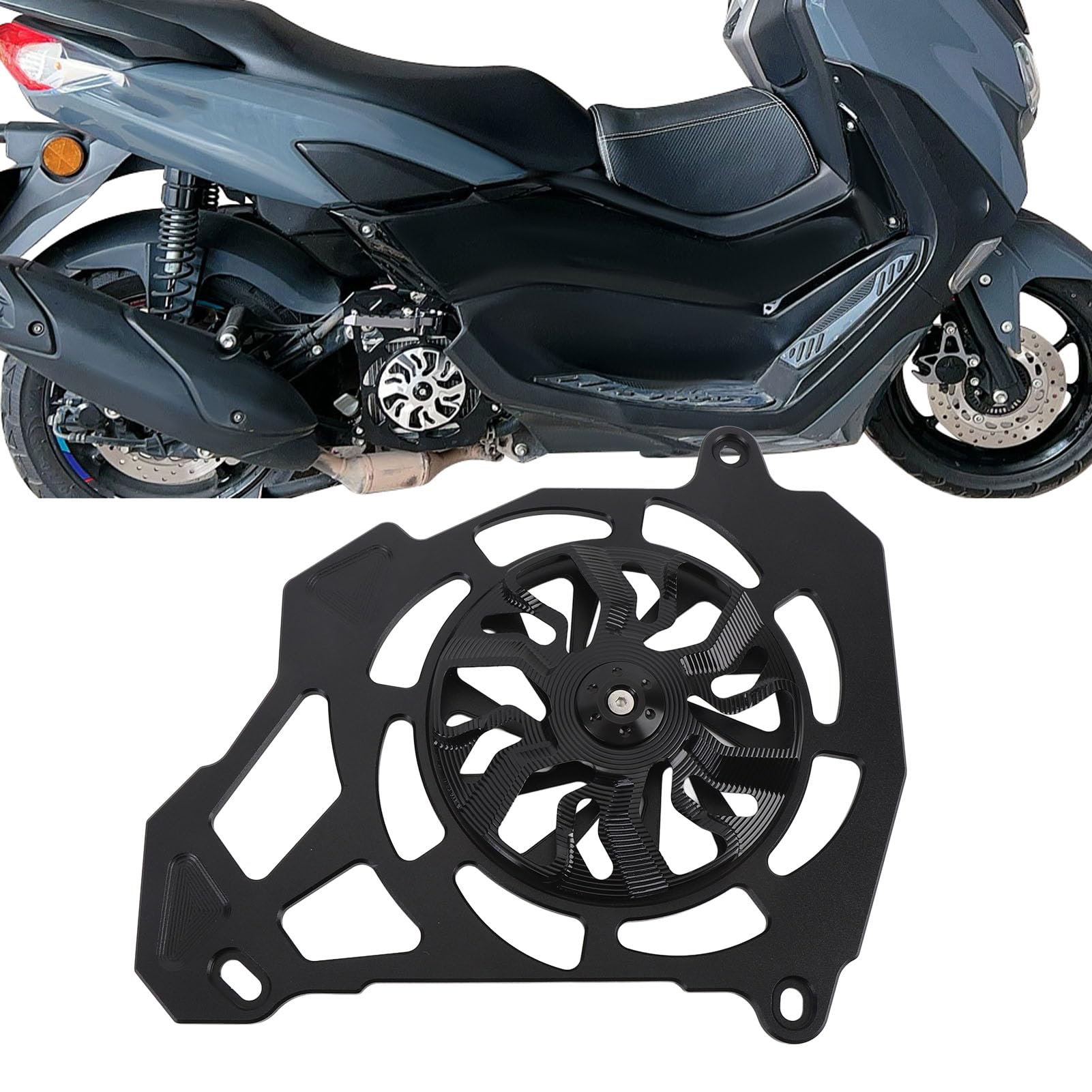 Motorrad-Kühlerschutzabdeckung Kompatibel mit NMAX155 NVX155 AEROX155 2016-2023, Aluminiumlegierung Verbessern Sie die Fahrstabilität Wassertankschutzersatz (BLACK) von Fabater