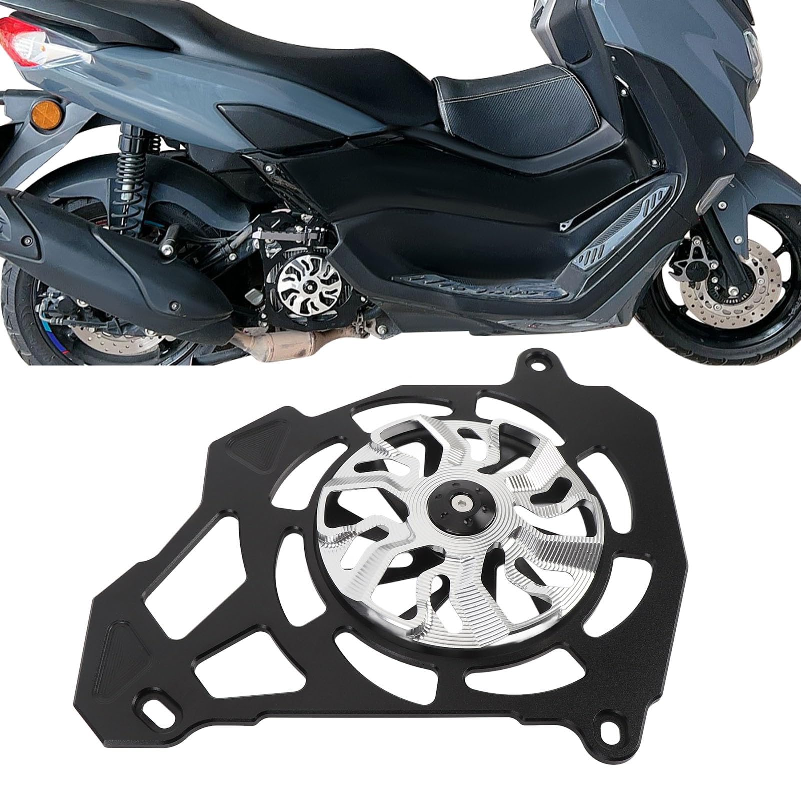 Motorrad-Kühlerschutzabdeckung Kompatibel mit NMAX155 NVX155 AEROX155 2016-2023, Aluminiumlegierung Verbessern Sie die Fahrstabilität Wassertankschutzersatz (SILVER) von Fabater