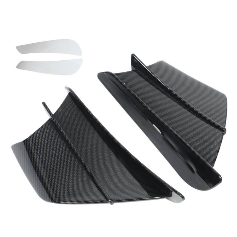 Motorrad-Winglet, Carbon-ABS-Faserverkleidung, Motorradflügel, Aerodynamisches Winglet, Dynamische Spoilerflügel, Universelles Modifikationszubehör, Motorrad-Flügelspoiler von Fabater