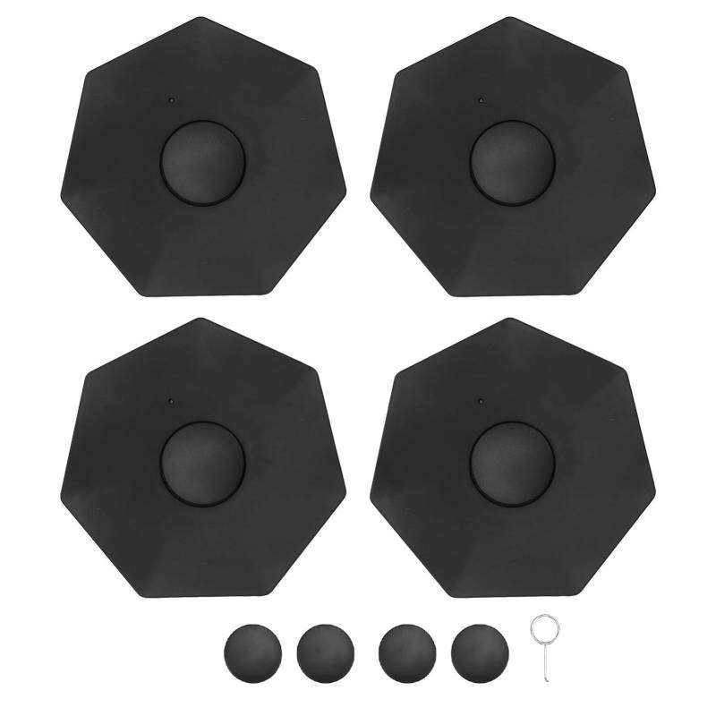 Radnabenkappen, 4 Stück, Einrastbare Radnabenkappenabdeckung, Radnabenkappen-Baugruppe, Schwarzes Kfz-Außenzubehör für 2024+, Staub- und Wasserdicht von Fabater