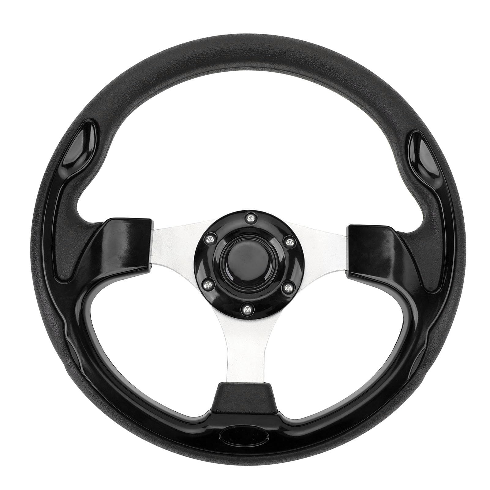 Rennlenkrad, 13 Zoll Universal-Autolenkrad mit Hupenknopf, 6 Schrauben, Auto-Sportlenkrad für Rennen, Auto-Sim-Fahren, Bequemer Griff, Einfache Installation (BLACK) von Fabater