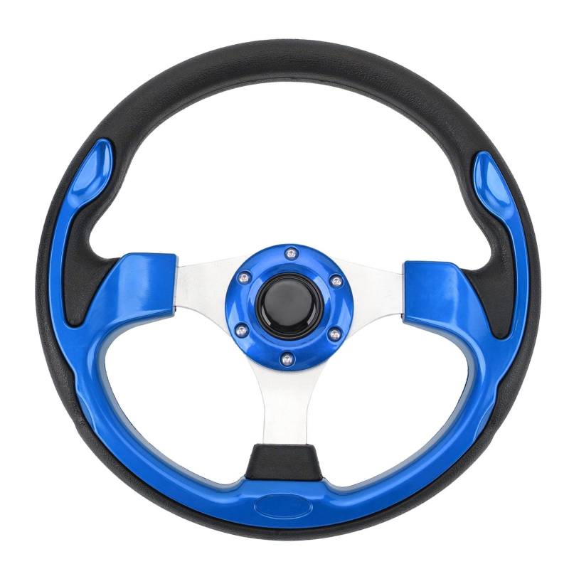 Rennlenkrad, 13 Zoll Universal-Autolenkrad mit Hupenknopf, 6 Schrauben, Auto-Sportlenkrad für Rennen, Auto-Sim-Fahren, Bequemer Griff, Einfache Installation (BLUE) von Fabater