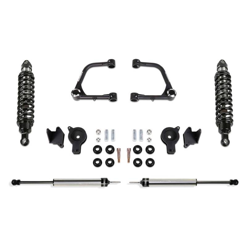 Fabtech 2022 Tundra 4WD 7,6 cm UCA Kit mit Uniballs/DLSS 2,5 COs/Rr DLSS Shocks/Rr Airbag-Abstandshalter (K7090DL) von Fabtech