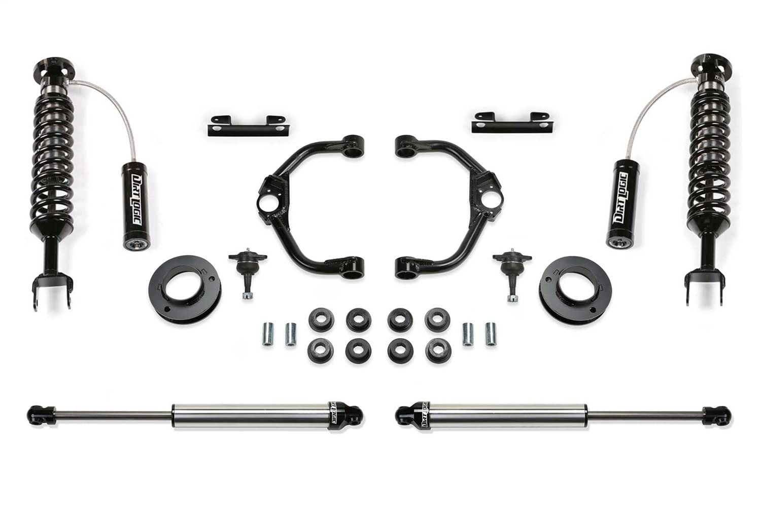 Fabtech K3170DL Traggelenk Querlenker Lift System 7.6 cm Lift w/Dirt Logic 6.3 cm Resi Gewindefahrwerke 5.7 cm Lift für PN[FTS23202/FTS23208/FTS811472] Kugelgelenk Querlenker Lift System von Fabtech