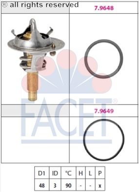 Facet 7.8703S Thermostat, Kⁿhlmittel von Facet