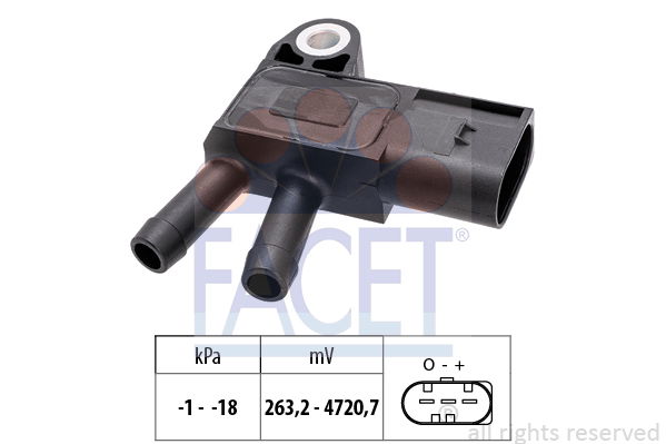 Sensor, Abgasdruck Facet 10.3380 von Facet