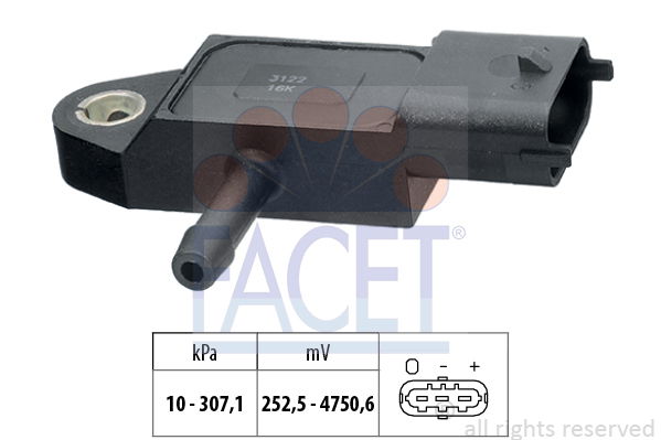 Sensor, Abgasdruck Leitung an AGR-Ventil Facet 10.3348 von Facet