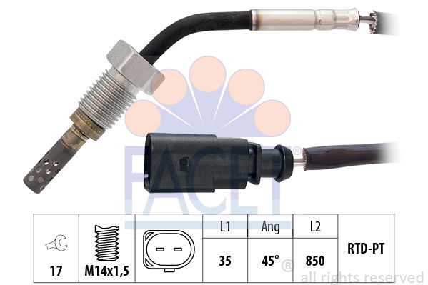 Sensor, Abgastemperatur Facet 22.0099 von Facet