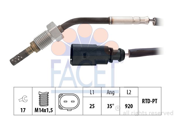 Sensor, Abgastemperatur Facet 22.0103 von Facet