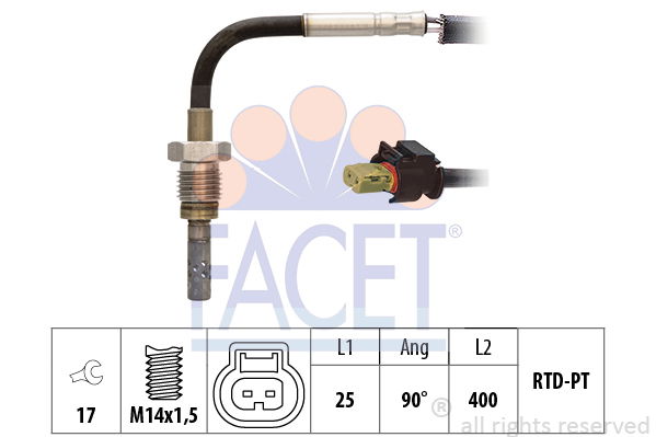 Sensor, Abgastemperatur Facet 22.0133 von Facet