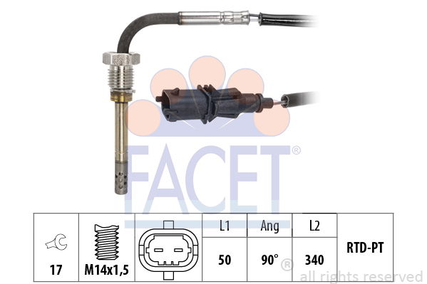 Sensor, Abgastemperatur Facet 22.0167 von Facet