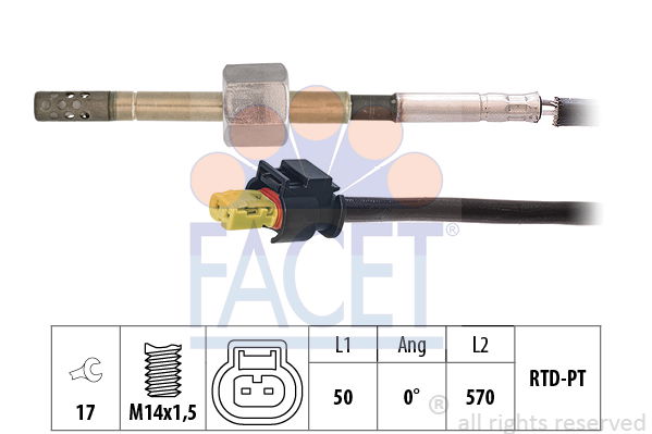 Sensor, Abgastemperatur Facet 22.0173 von Facet