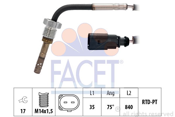 Sensor, Abgastemperatur Facet 22.0184 von Facet