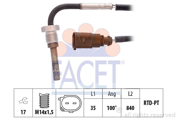 Sensor, Abgastemperatur Facet 22.0193 von Facet