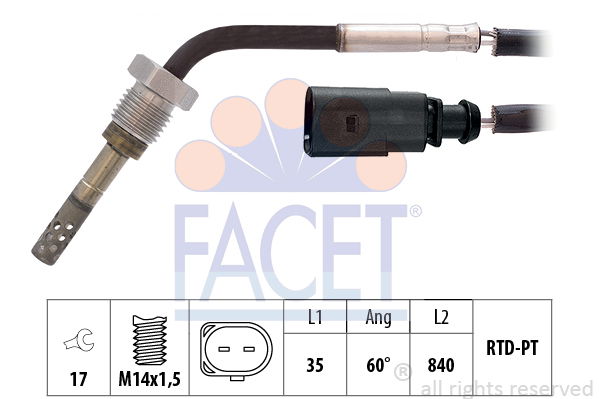 Sensor, Abgastemperatur Facet 22.0205 von Facet