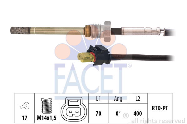 Sensor, Abgastemperatur Facet 22.0209 von Facet