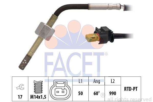 Sensor, Abgastemperatur Facet 22.0229 von Facet