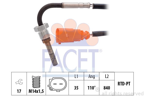 Sensor, Abgastemperatur Facet 22.0247 von Facet