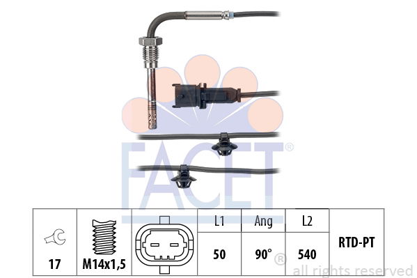 Sensor, Abgastemperatur Facet 22.0354 von Facet