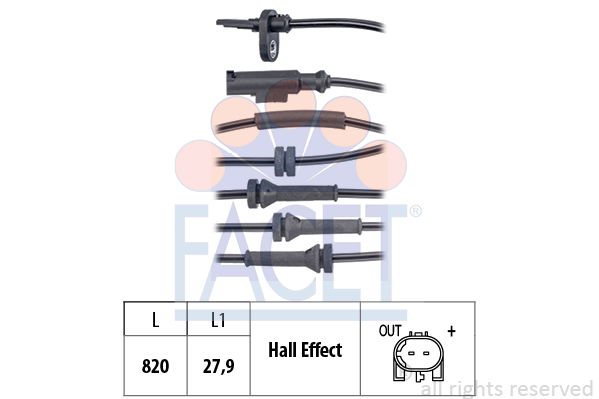 Sensor, Raddrehzahl Facet 21.0140 von Facet