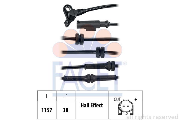 Sensor, Raddrehzahl Facet 21.0201 von Facet