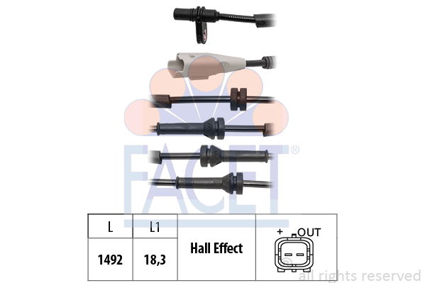 Sensor, Raddrehzahl Facet 21.0229 von Facet