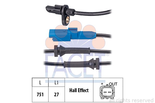 Sensor, Raddrehzahl Hinterachse Facet 21.0205 von Facet