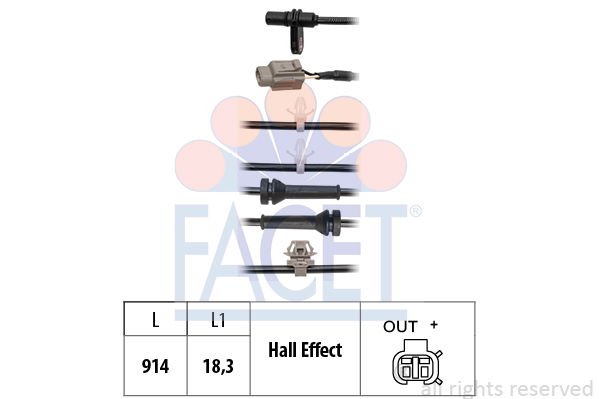 Sensor, Raddrehzahl Hinterachse links Facet 21.0244 von Facet