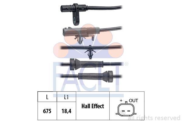 Sensor, Raddrehzahl Hinterachse links Facet 21.0256 von Facet