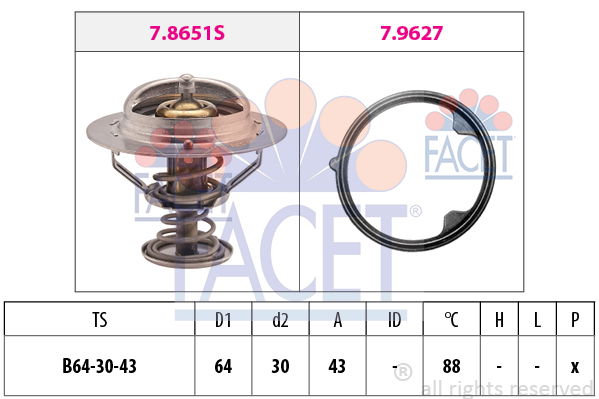 Thermostat, Kühlmittel Facet 7.7979 von Facet