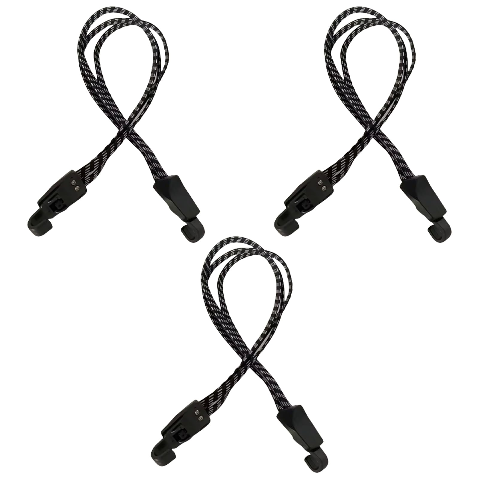 3 x elastische Gurte mit Haken, Bungee-Seil, für Outdoor, Camping, Gepäck, Fahrradträger von FackLOxc