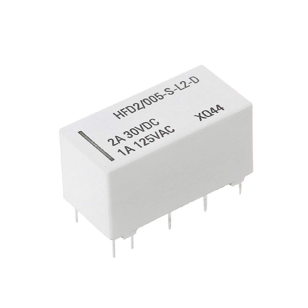 5V Spule Bistabil Verriegelnd DPDT 2A 30VDC 1A 125VAC HFD2/005-S L2-D Realy Modulplatine Flop Verriegelung Selbstsichernder Low Controller von FackLOxc