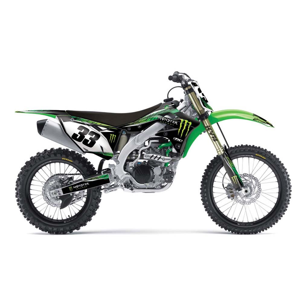 Factory Effex 16-02130 Monster Energy Shroud/Trim/Lower Fork Graphic Kit für Kawasaki KX450F von Factory Effex