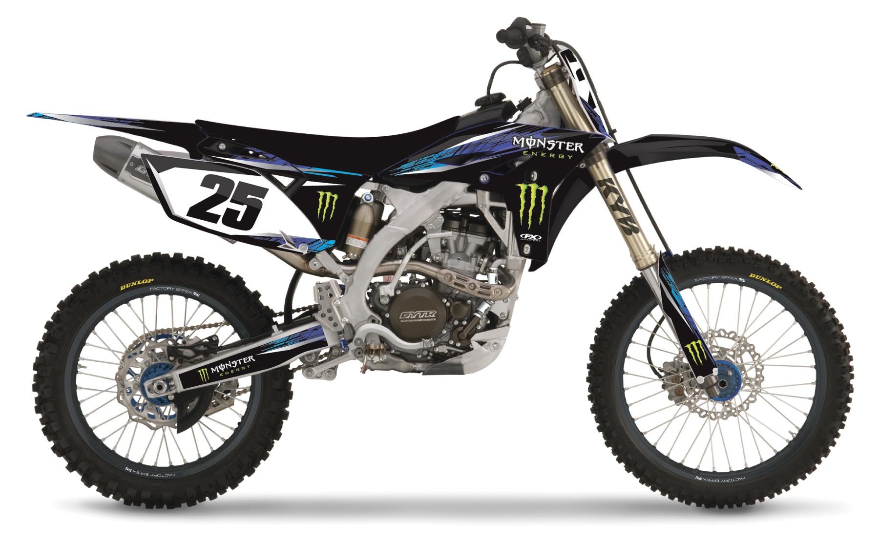 Factory Effex 16-02220 Monster Energy Shroud/Trim/Lower Fork Graphic Kit für Yamaha YZ250F/YZ450F von Factory Effex