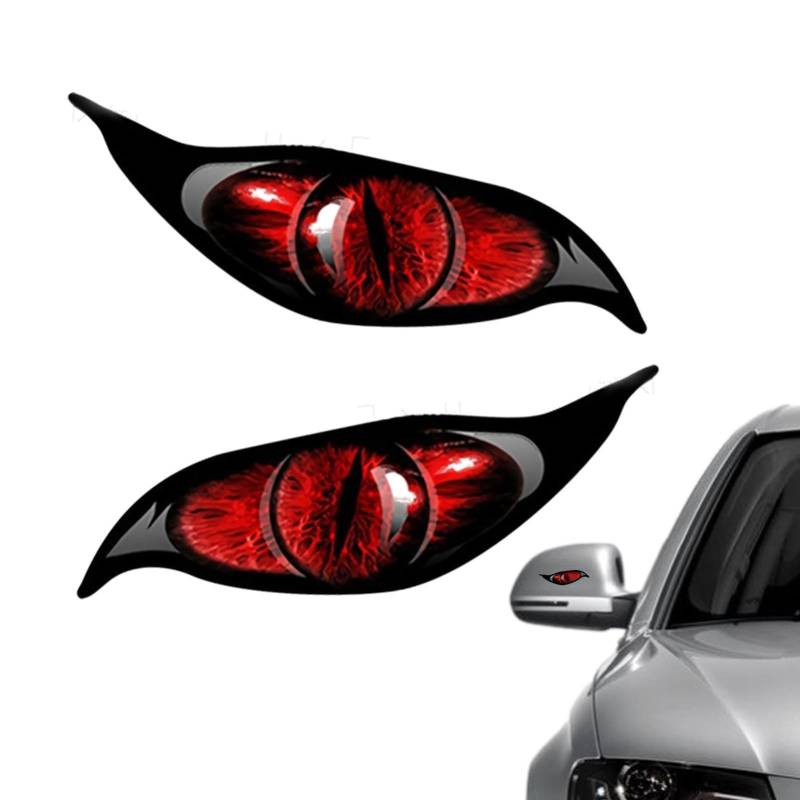 Facynde Aufkleber Für Die Augen, Autoaufkleber, Reflektierend, Gruselig, Abdeckung, Autoaufkleber Paar Evil Eyes Mit Grünem Iris Vinyl Drohne Motorrad Helm Auto Aufkleber Sticker von Facynde