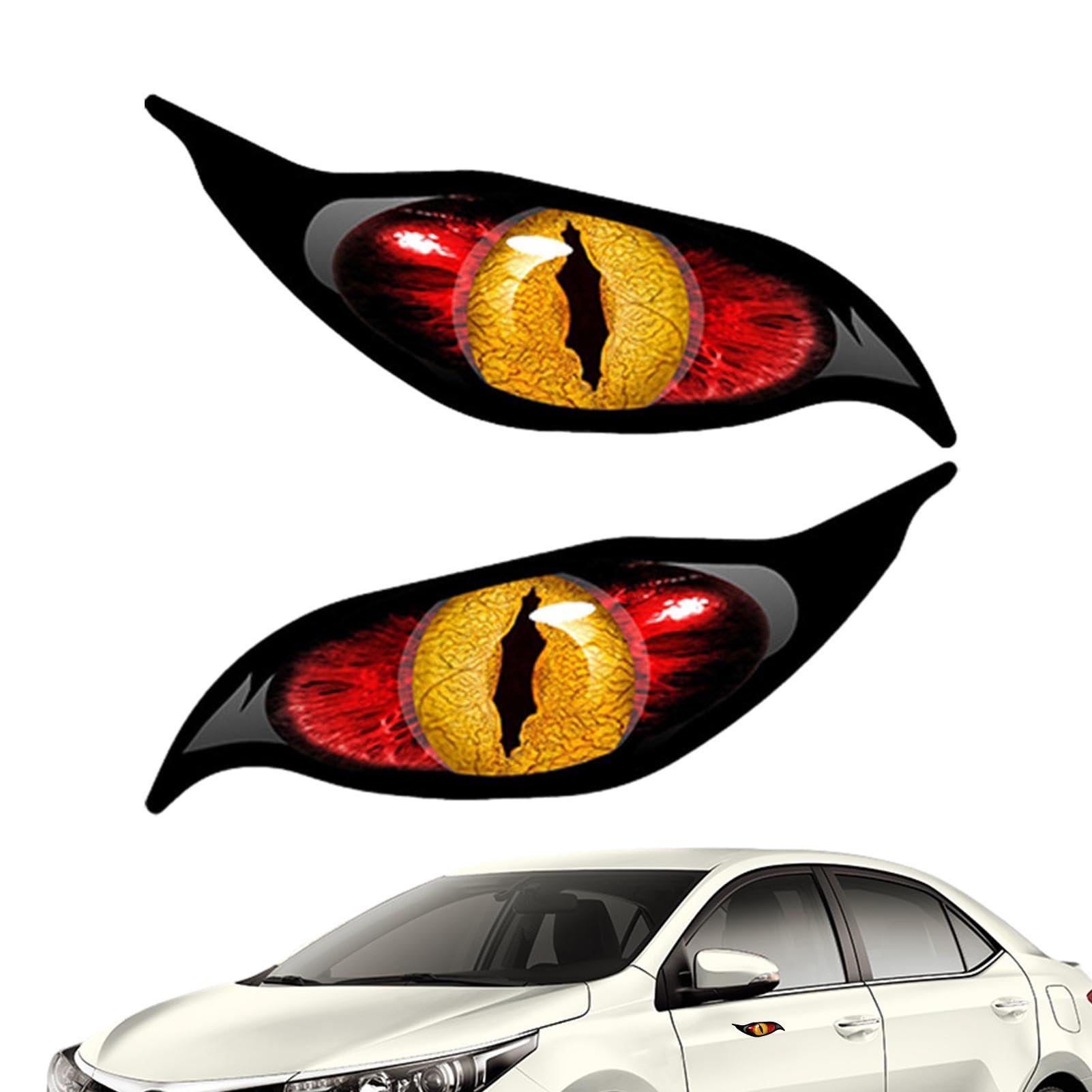 Facynde Aufkleber Für Die Augen, Autoaufkleber, Reflektierend, Gruselig, Abdeckung, Autoaufkleber Paar Evil Eyes Mit Grünem Iris Vinyl Drohne Motorrad Helm Auto Aufkleber Sticker von Facynde