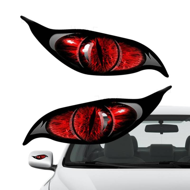 Facynde Aufkleber Für Die Augen, Autoaufkleber, Reflektierend, Gruselig, Abdeckung, Autoaufkleber Paar Evil Eyes Mit Grünem Iris Vinyl Drohne Motorrad Helm Auto Aufkleber Sticker von Facynde