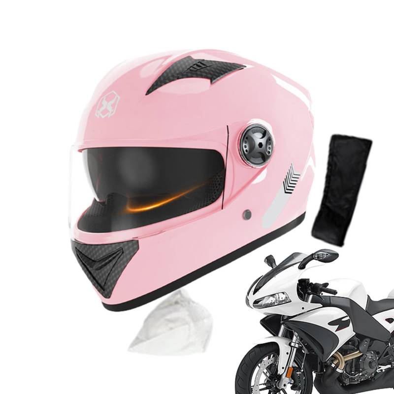 Helm Für Erwachsene Verkehrssicherheit, Robuster & Komfortabler Motorradhelm Sonnenblende Und Visier | Roller Helm Motorradhelm von Facynde