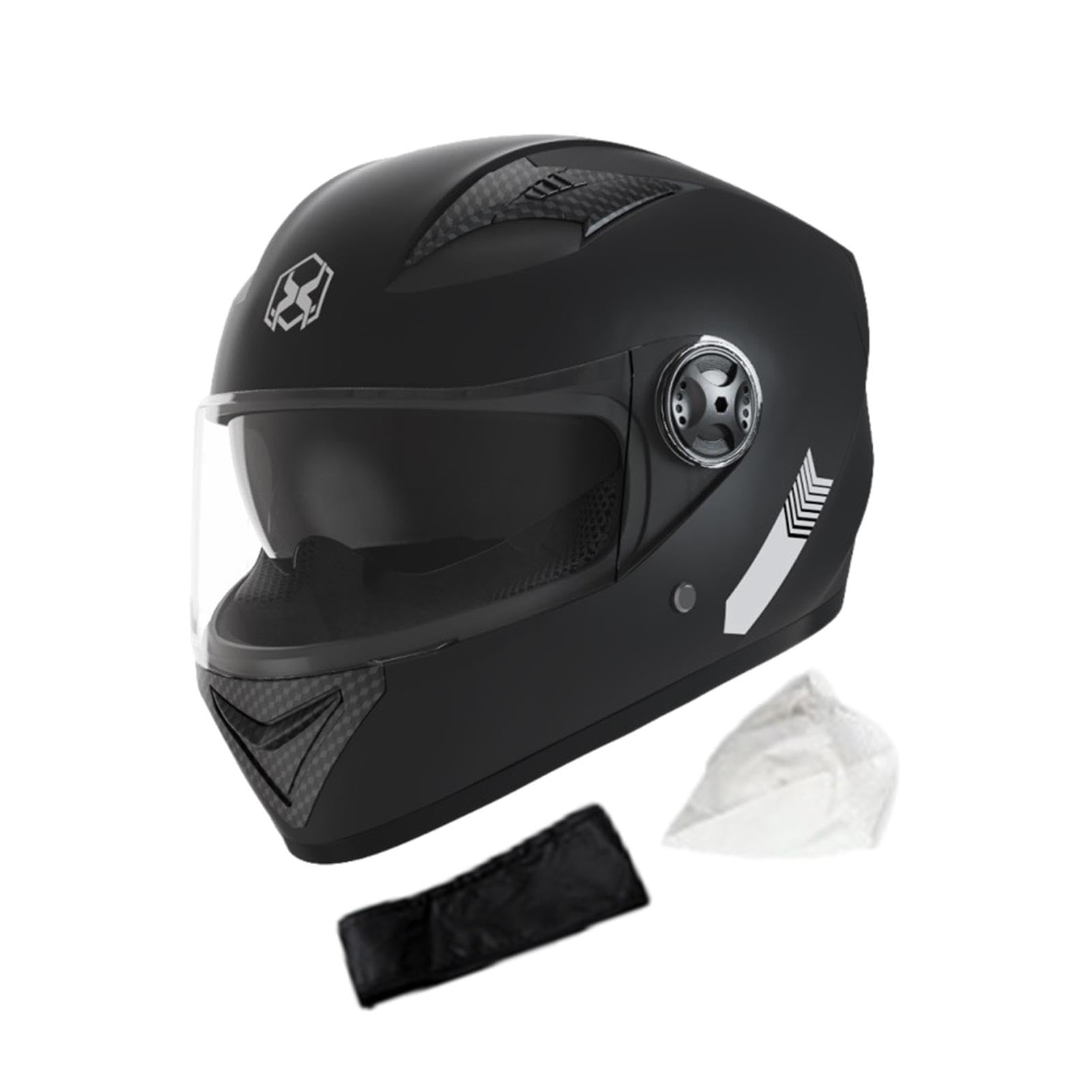 Helm Für Erwachsene Verkehrssicherheit, Robuster & Komfortabler Motorradhelm Sonnenblende Und Visier | Roller Helm Motorradhelm von Facynde