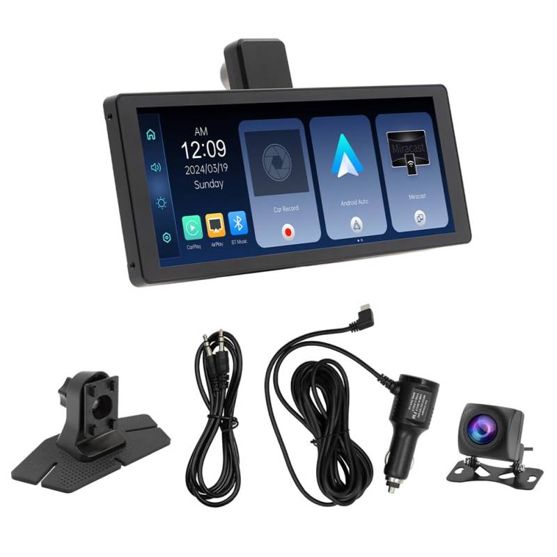 Faeymth 10,26-Auto-Touchscreen, Carplay Android Auto mit Rückfahrkamera, 4K/1080P-Dashcam für Vorn und Hinten, Mirror Link, WLAN von Faeymth