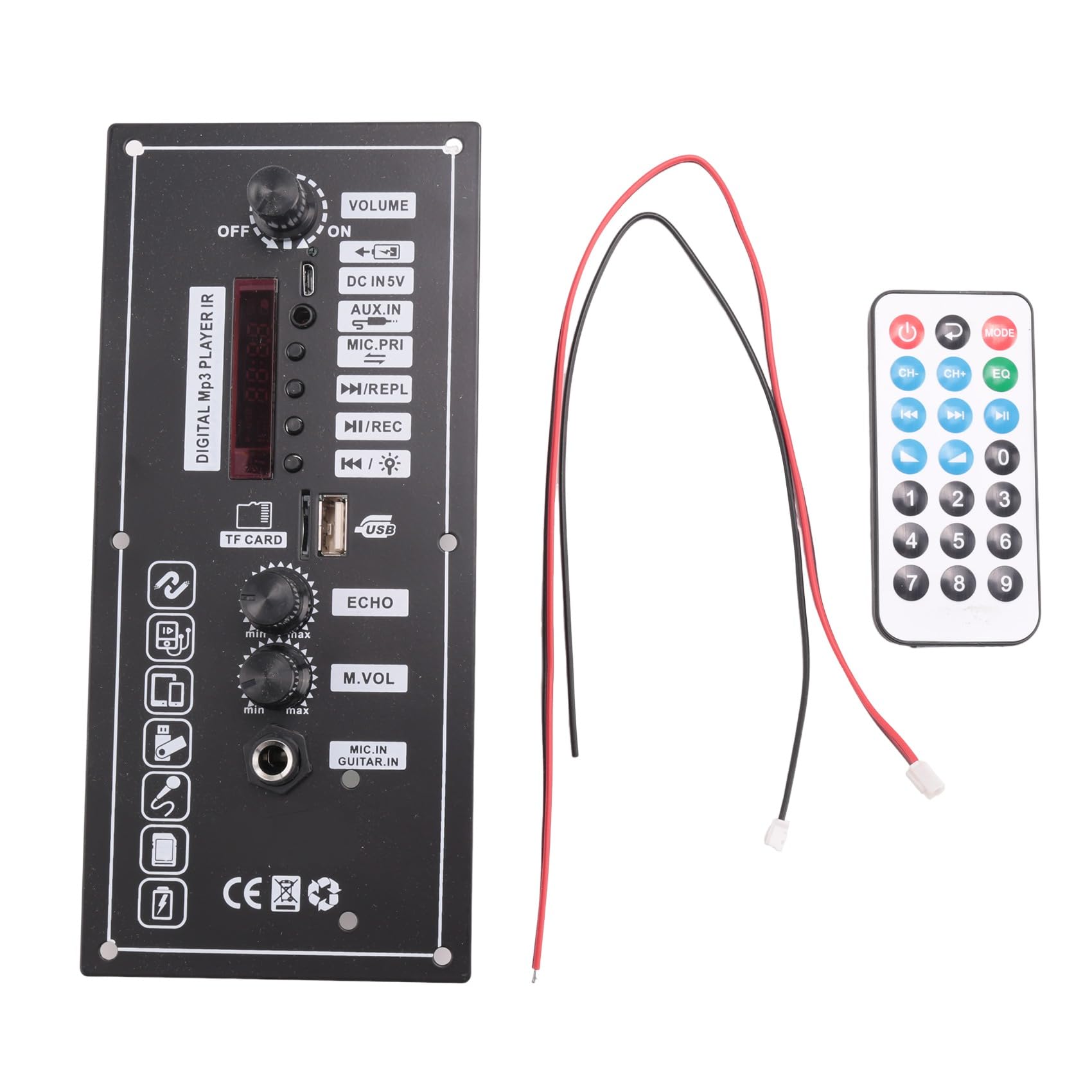 Faeymth Auto-Verstärkerplatine, Auto-Bluetooth-Audioverstärker mit Höhen- und Bassregelung, 3,7-V-Lithium-Batterie-Ladeaustausch von Faeymth