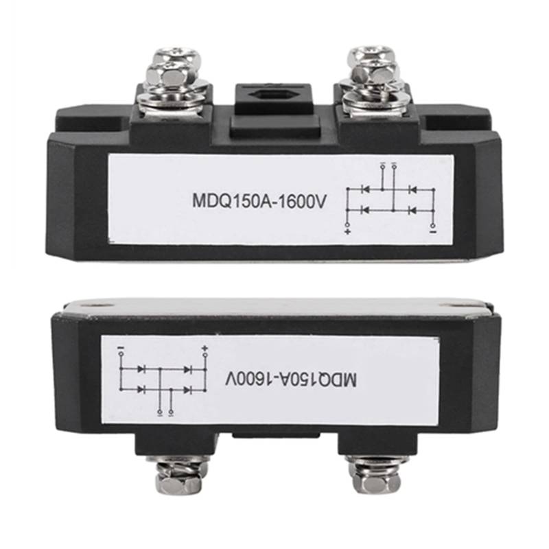 2 Stück Hochleistungs-Einphasen-Diodenbrückengleichrichter, 150 A, 1600 V, Schwarz, Ideal für Brückenmodulanwendungen von Fafeicy
