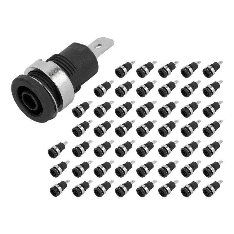 50pcs Banana Socket, 4 Mm Hohe Stromentladung Langzeitlebensdauer Gutes Getriebe Elektrische Testzubehör, Ausgezeichnetes Rotes Kupfermaterial, Stabilität und Zuverlässigkeit von Fafeicy