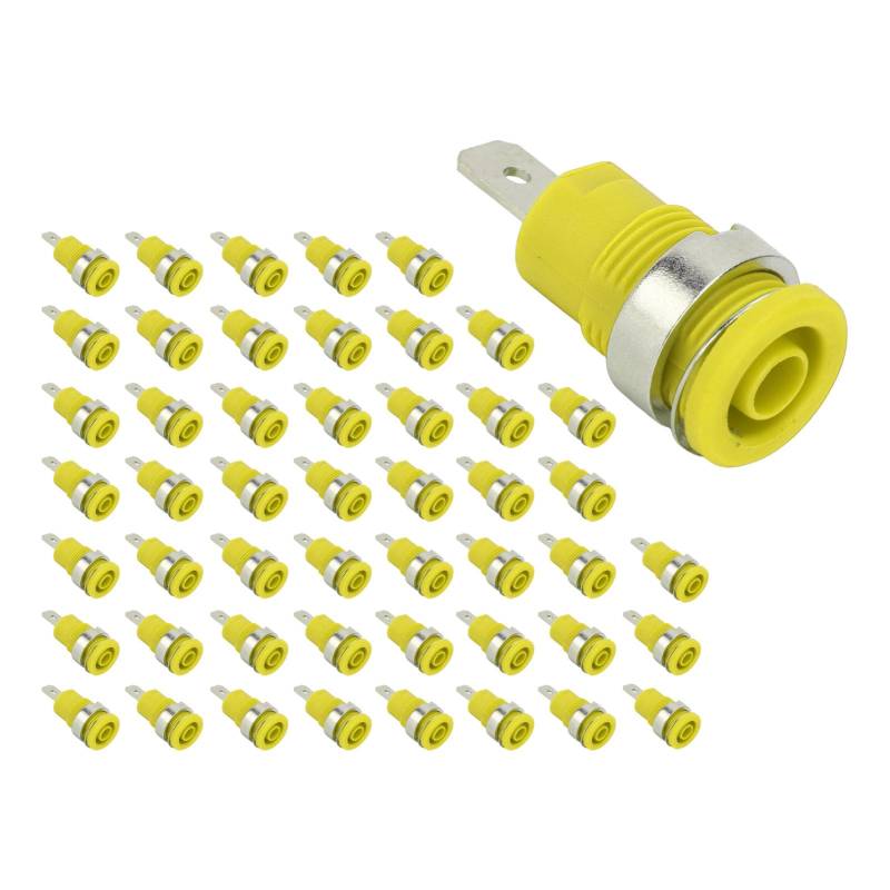 50pcs Banana Socket, 4 Mm Hohe Stromentladung Langzeitlebensdauer Gutes Getriebe Elektrische Testzubehör, Ausgezeichnetes Rotes Kupfermaterial, Stabilität und Zuverlässigkeit von Fafeicy