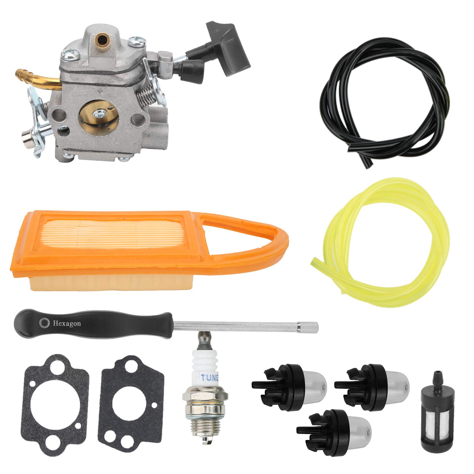 Carburetor Carb Kit Luftabzug Filter Ölrohr BR500 BR550 BR600 Rucksackblattblätter Wartung Kit von Fafeicy