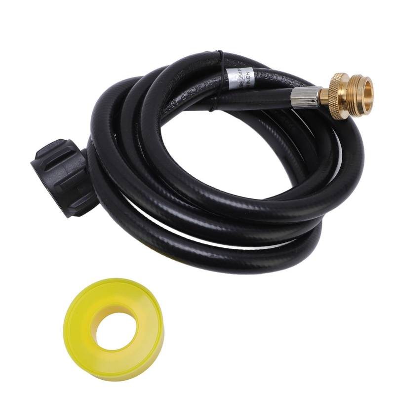 Fafeicy Brenngas-Verlängerungsschlauch, 1 Pfund auf 20 Pfund Tankadapter, Tragbare Herdheizung für Wohnmobile, MH9B, MH18B, Kompatible Q-Grills, Campingkocher, Laternen, Grillplatte (4ft) von Fafeicy