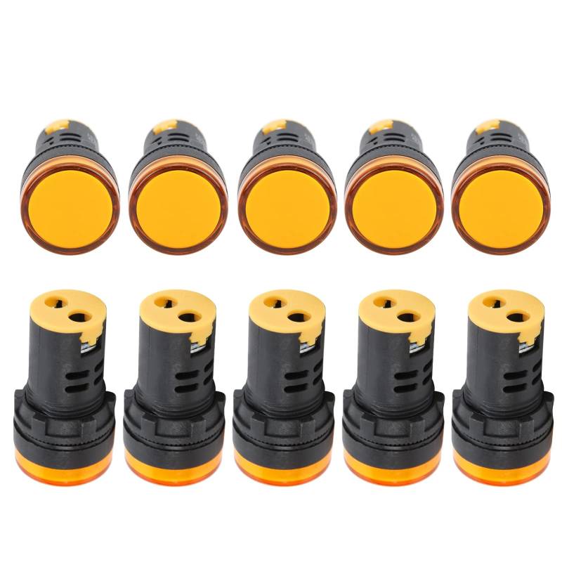 Fafeicy Gelbe Helligkeitssignal -Lampe -Licht 10pcs LED -Indikator für Geräteinstrumentenmesser -Signalanzeige (AC/DC12V) von Fafeicy