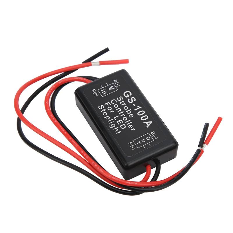 Fafeicy Strobe Controller, Strobe Controller GS-100A 100A LED-Blitzsteuermodul Einfache Bedienung IP65 Wasserdicht für 12V Autos, Motorräder, Blinker von Fafeicy