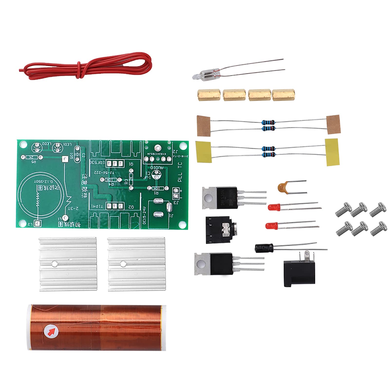 Fafeicy mini Teslaspule Modul, Nicht zusammengebautes -Spulenmodul Kit, 15 W DC 15-24 V 2A Plasma-Lautsprecher, 3,5 Port Audioeingang von Fafeicy